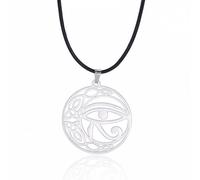unift Oeil d'Horus Collier pour Femmes Hommes Acier Inoxydable Antique Déesse égyptienne Isis Croissant Ankh Croix avec Noeud Celtique Colliers Amulette Bijoux, Taglia unica, Acier inoxydable, Pas de
