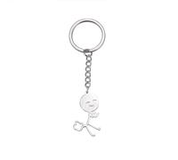 unift Porte-clés amusant en acier inoxydable pour femme et homme avec pendentif smiley et doigt d'honneur, Or 2., taille unique