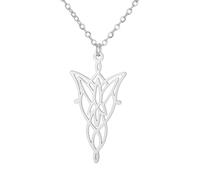 unift Princesse Elfe Collier étoile du Crépuscule pour Femmes Hommes Acier Inoxydable Feuille Elfique Aragorn Arwen Evenstar Collier Pendentif Bijoux Cadeaux de Saint-Valentin (Argent)