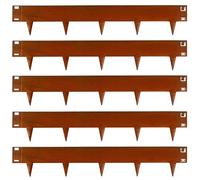 UNIGARDIA Bordure Acier Corten Métal 5 m - Bordure de Pelouse Flexible en Hauteur de 185 mm - Marteler Simplement la Bordure avec Pointes - 1 Paire de Gants de Montage Inclus, Corten