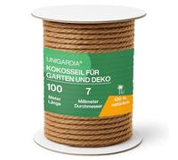 UNIGARDIA Corde en coco pour plantes 7 mm - Tricot de coco pour arbres 100 m - Corde de coco comme liant pour arbre, tuteur, cordon de jardin - Ruban 100 % naturel pour décoration et fibre de coco
