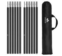 Unigear Lot de 2 pôles télescopiques en Aluminium pour bâche, Tente, Herbe, Camping, réglables de 40 à 240 cm, Noirs