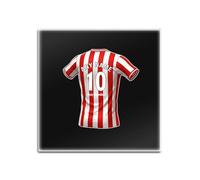 UNIGIFT Dessous-de-verre carré noir avec motif rayures rouges et blanches - Cadeau personnalisé - London TW8 Club