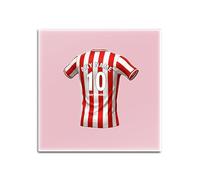 UNIGIFT Dessous-de-verre carré rose avec motif rayures rouges et blanches - Cadeau personnalisé - London TW8 Club