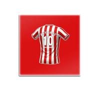 UNIGIFT Dessous-de-verre carré rouge avec motif rayures rouges et blanches - Cadeau personnalisé - London TW8 Club