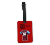 UNIGIFT Étiquette de bagage rouge pour fan de football de l'Ouest de Londres (motif maillot bordeaux et bleu) - Sac à bagages - Stratford E13 E20 Club