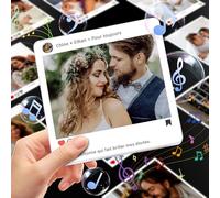 UNIGIFT Idee Cadeau Femme, Aimant Frigo Musical Personnalisé Photo, Cadeau Personnalisé pour Homme Couple Copain Copine Amie Amoureux de Anniversaire, Spotify Aimant Musique Rétro (Enregistrable)