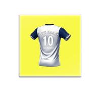 UNIGIFT Lot de 4 dessous de verre carrés jaunes avec inscription « North London » (motif club de football) avec nom unique - Bleu marine et blanc