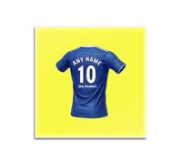 UNIGIFT Lot de 4 dessous de verre carrés jaunes West London (design club de football) avec nom unique - Côté bleu