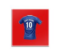 UNIGIFT Lot de 4 dessous de verre carrés rouges West London (design club de football) n'importe quel nom et message unique - Côté bleu
