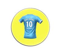 UNIGIFT Lot de 4 dessous de verre ronds brillants Jaune Motif club de football Personnalisable