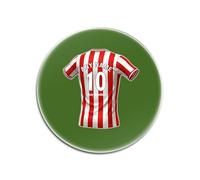 UNIGIFT Lot de 4 sous-verres ronds en verre pour fan de football Hounslow - Motif rayures rouges et blanches - Nom personnalisé - London TW8 Club