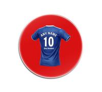 UNIGIFT Lot de 4 sous-verres ronds en verre rouge West London (design club de football) n'importe quel nom et message unique - Côté bleu