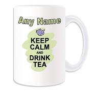 UNIGIFT Tasse à thé personnalisable avec inscription « Keep Calm Drink Tea » (motif alimentaire) - Inscription « All Name » - Poster unique - pour le transport, le régime, la bière, le vin, le lait,
