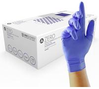 UNIGLOVES Advanced Zero GM0054 Lot de 100 paires de gants d'examen en nitrile sans accélérateur - Multifonctions et sans poudre, zinc, soufre et latex - Bleu - Taille L