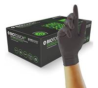 UNIGLOVES BioTouch Nitrile Gants jetables - Gants d'examen, polyvalents, de qualité médicale - Boîte de 100 gants, noir, taille L (GM0094)
