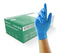UNIGLOVES Format BLUE 6002 Gants jetables en nitrile convient à un usage alimentaire | Grande durabilité | Lot de 100