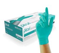 Unigloves Green Pearl gants d'examen en nitrile - gants jetables polyvalents, sans poudre et sans latex - boîte de 100 gants, vert, taille M (GP0043)