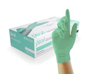 UNIGLOVES - Mint Pearl® Lot de 100 gants jetables, ajustés en nitrile, adaptés à un usage alimentaire, sans poudre et sans latex, haute résistance et durabilité, taille XS