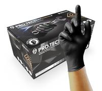UNIGLOVES PRO.TECT Black Diamond HD, gants jetables en nitrile, manchette à bord-côte, texture diamant, extra résistants et protection maximale, compatibles avec les écrans tactiles, taille M
