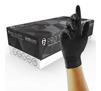 Unigloves PRO.TECT Black GA0044 Nitrile Gants jetables à usage unique - polyvalents, sans poudre, boîte de 100 gants, noirs, taille L