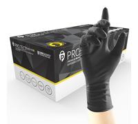 UNIGLOVES PRO.TECT Black HD+ Gants jetables en nitrile avec manchette allongée - Ultra résistants, usage unique, multi-usages, sans poudre, boîte de 100 gants, taille XL (GA0075).