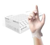UNIGLOVES Unicare Gants d'examen en Vinyle Transparent - Gants à Usage Multiple, légèrement poudrés, sans Latex - Boîte de 100 Gants, Transparents
