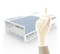 UNIGLOVES Unicare GU0074-A Lot de 100 gants jetables en vinyle extensible, sans poudre, sans latex, poids lourd, naturel, taille L