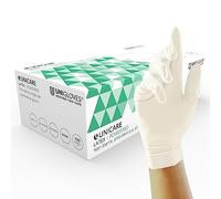 UNIGLOVES Unicare Latex Gants jetables - Gants d'examen polyvalents, légèrement poudrés - Boîte de 100 gants, naturels, taille XS (GS0021)