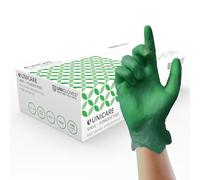 UNIGLOVES Unicare Vinyl Disposable Gloves - Gants d'examen polyvalents, sans poudre ni latex - Boîte de 100, vert, taille M (GS0123)
