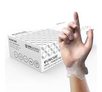 UNIGLOVES Unicare Vinyl Gants jetables, sans poudre, sans latex, poids moyen, boîte de 100 gants, transparents, taille L (GS0064)