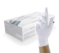 Unigloves White Pearl gants d'examen en nitrile - gants jetables polyvalents, sans poudre et sans latex - boîte de 100 gants, blanc, taille M (GP0023)
