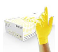 Unigloves Yellow Pearl Gants d'Examen en Nitrile - Jetables, Polyvalents, Sans Poudre et Latex - Boîte de 100, Jaune, Taille S (GP0112)