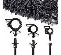 UNIGT 150pcs Nylon Universal Cable Tie Buckle, Push Mount Cable Zip Tie with Car Wire Loom Routing Clips, Universal Compatible with GM Ford Trucks Cars Sedan UTV Engine Bay Self Locking Straps