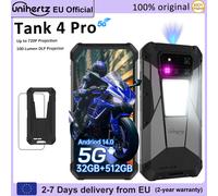 Unihertz 8849 Tank 4 Pro projecteur robuste Smartphone 36G + 1 to 5G Al Dimensity 8300 3K 6.73 "AMOLED Android 14 11600 mAh batterie