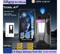 Unihertz par 8849 Tank 4 Smartphone 5G intégré 720P projecteur téléphone 24GB RAM 512GB ROM 11600mAh dimension 7300 AMOLED Android 14 noir