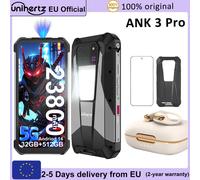 Unihertz Tank 3 Pro 8849 Smartphon robuste Android 14 avec projecteur 100 Lumens 36GB RM 512GB ROM 23800mAh batterie 5G étanche noir