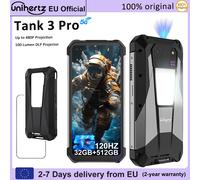 Unihertz Tank 3 Pro 8849 Smartphon robuste Android 14 avec projecteur 100 Lumens 36GB RM 512GB ROM 23800mAh batterie 5G étanche noir