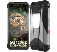 Unihertz Tank 3 Pro Smartphone robuste 5G 23 800 mAh avec projecteur DLP intégré 32+512 Go - Noir