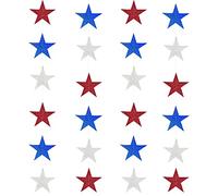 UNIIDECO Lot de 4 guirlandes d'étoiles rouges, blanches et bleues pour décoration patriotique du 4 juillet, fête de l'indépendance, fête du travail, fête des anciens combattants, fête du président