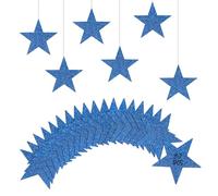 UNIIDECO Lot de 80 étoiles découpées en carton à paillettes pour tableau d'affichage du 4 juillet, décoration de salle de classe, bureau (15,2 cm)