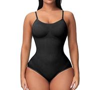 UniikStuff Lot de 2 bodies sans couture pour femme - Contrôle du ventre - String sculptant - Sans manches - Pour femme, noir, Small