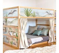 Unik Nordic IKEA Kura, Set de 5 stickers haut, Aventure Dinosaure, Film adhésif autocollant et repositionnable pour lit enfant, Décoration sur mesure pour chambre de garçon ou d’enfant