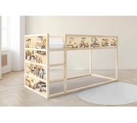 Unik Nordic Stickers pour Lit IKEA KURA, Engins de Chantier & Pelleteuses, Lot de 5 Autocollants Partie Inférieure, Film Meuble Autocollant Aquarelle, Déco Chambre Enfant Garçon