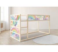 UNIK Nordic Stickers pour Lit IKEA KURA, Nuages & Arc-en-Ciel Aquarelle, Lot de 5 Autocollants Partie Supérieure, Film Meuble Autocollant, Pastel, Déco Chambre Enfant Fille & Garçon