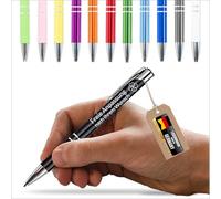 Unikat Branding Stylo bille gravé personnalisé - Acier inoxydable, 12 couleurs - Texte et design personnalisés - Cadeau et objet promotionnel - Clubs, entreprises et événements (100)