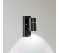 Unikcst Appliques murale extérieure avec interrupteur crépusculaire, luminaire extérieur avec capteur de lumière, étanche IP44, applique murale noire inclu 1 ampoule LED GU10 5W blanc froid
