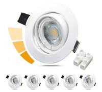 Unikcst Spot LED Encastrable Dimmable Orientable 230V, 6x 6W Blanc Neutre 4500K 500LM Plafonnier Encastré Blanc, Ultra Plat Spot Encastré 68mm de diamètre IP20