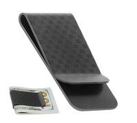 Unikeen Pince à Billets en Fibre de Carbone, Mince Pince à Billets en Métal Portefeuille Fin Noir Brillant Simple et Business Money Cash Clip pour Cartes de Visite Cartes de crédit espèces Black