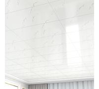 Unikicool Dalle de Plafond,Dalles de Plafond décoratives en PVC,Carreaux De Plafond À Décoller Et À Coller,épaisseur 2 mm Décoration de Plafond,pour Maison,Bureau,Cuisine,Restaurant,Balcon